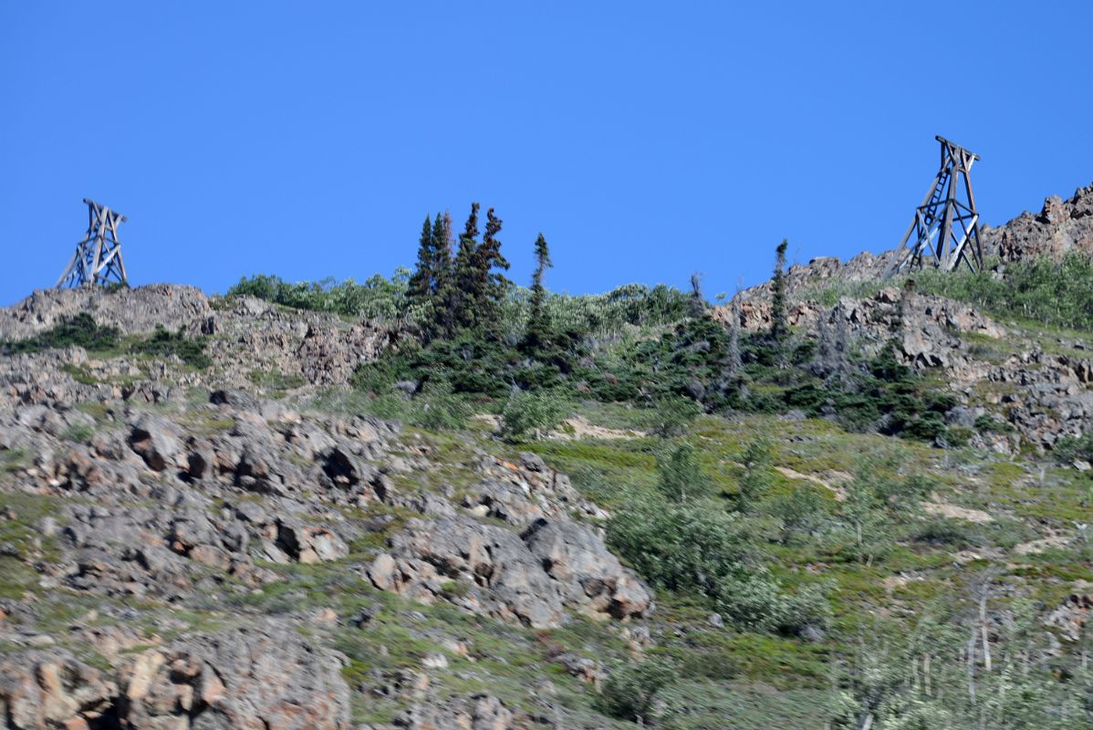 10E Old Aerial Tramway System For The Silver Mines At Tagish Lake On Bus Drive Between Carcross And Fraser BC On The Tour From Whitehorse Yukon To Skagway